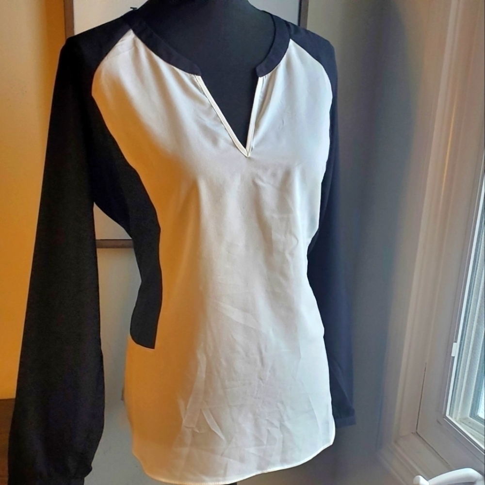 MILANO Sheer Top black & White Size Large